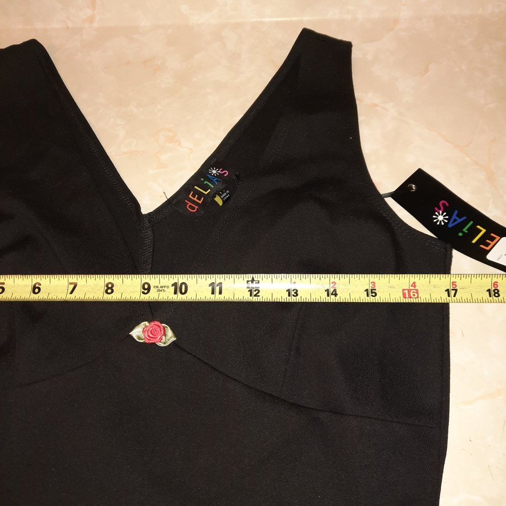dELiA*s Black Mini Dress with Pink & Red Floral Accents - Picture 3 of 13